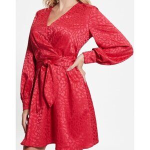 Women GUESS Brielle Leopard Dress Apparel Fruit Juice Pink
